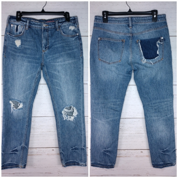 Pilcro The Heritage Boyfriend Straight Leg Denim Blue Jeans - Picture 14 of 14